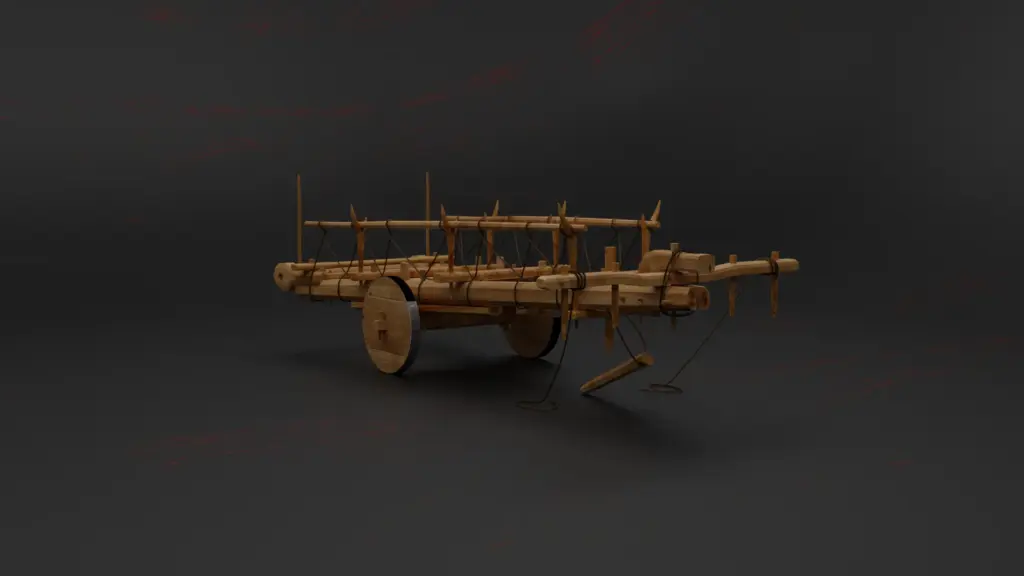 3D representation of a Circassian carriage showcasing cultural heritage and historical transport.