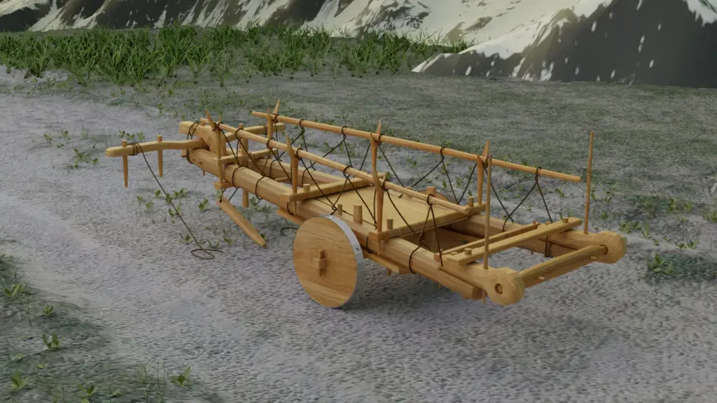 Immersive 3D visualization of a traditional Circassian carriage rooted in cultural history.