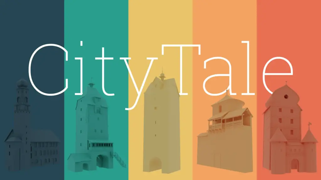 CityTale project visualizing urban stories through a connected virtual city environment.