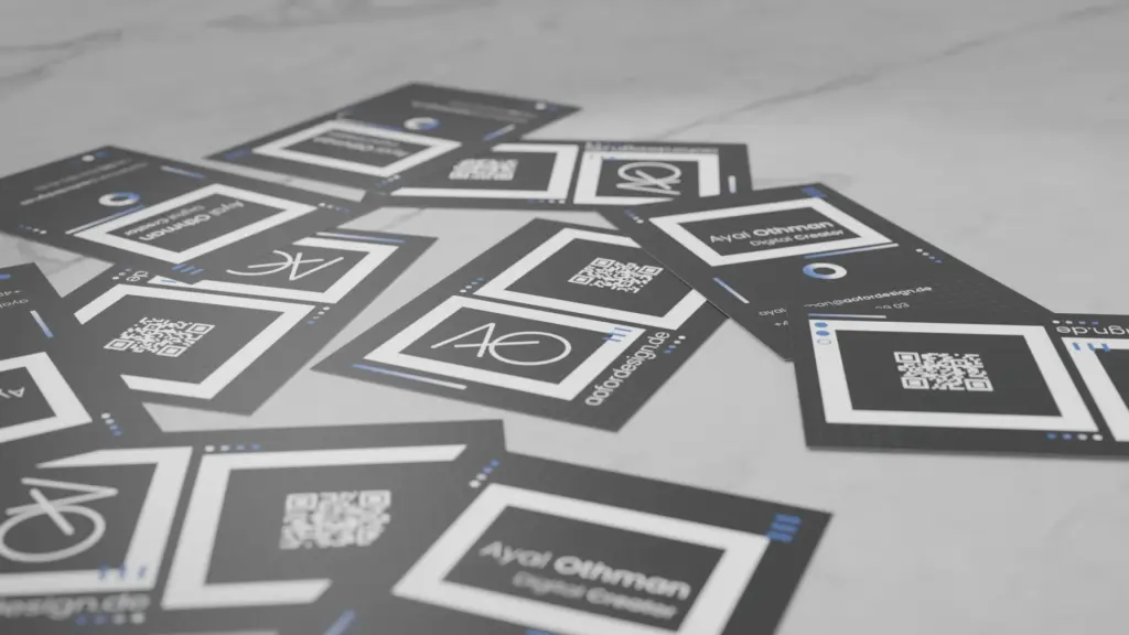 Interactive augmented reality business card showcasing modern networking through XR technology.