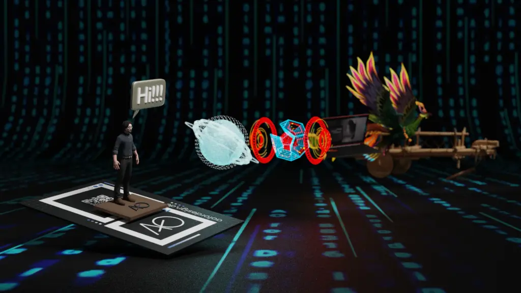 Example of an augmented reality business card enhancing personal branding with immersive media.