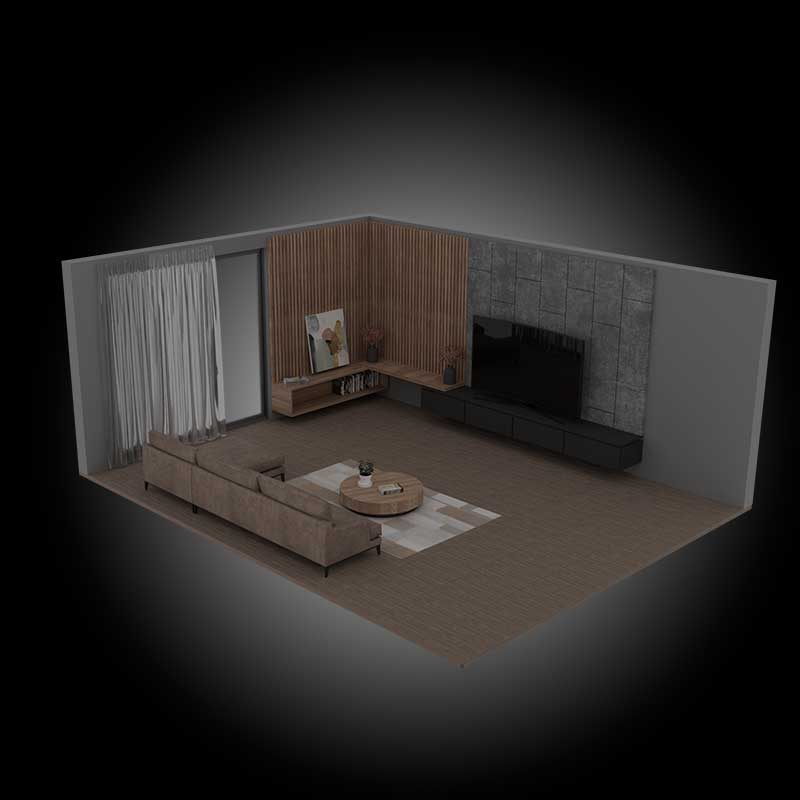 A 3D Render of a Room - a Consept of how ExploreXR can handle complext 3D Models